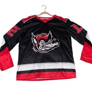 Black & Red Kids Hockey Jersey Top